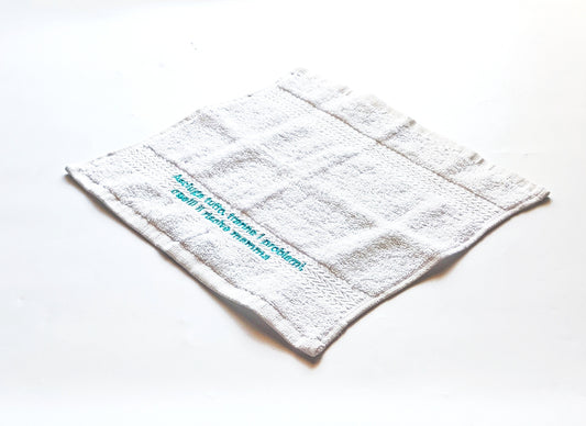 ASCIUGAMANI PERSONALIZZATI FRASE 30x30 cm