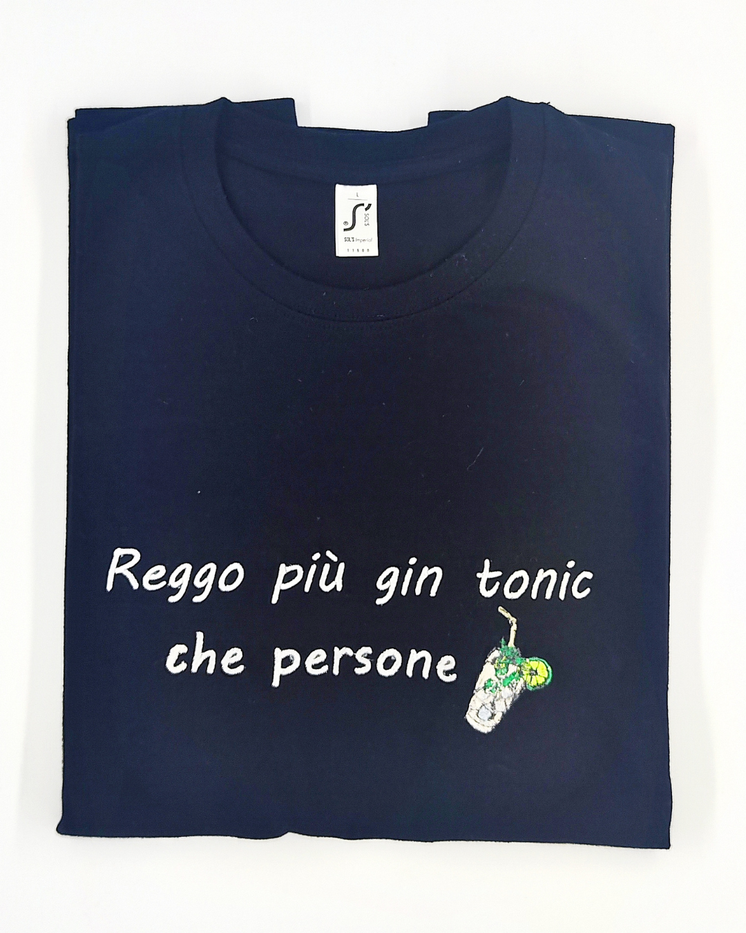 T-SHIRT RICAMO FRASE + IMMAGINE